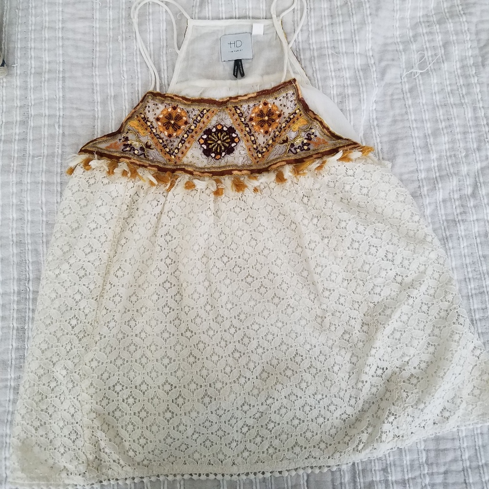 HD in Paris Anthropologie 6 Tank Top Eyelet Lace